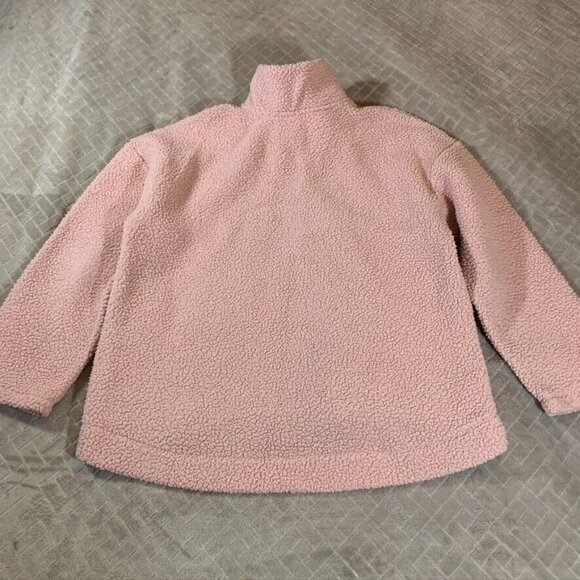 Old Navy Womens XL Sweatshirt Light Pink Pullover 1/4 Zip Teddy Bear Fleece - Picture 9 of 12